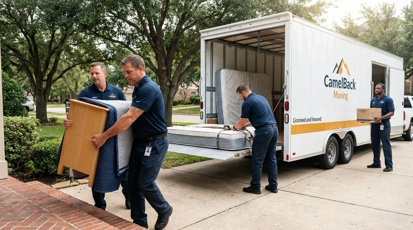 Crew loading residential truck for cross-state move from Montague, MA